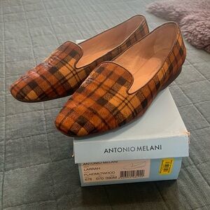 Antonio Melani Larrah plaid loafers 9